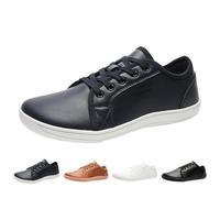 Baskets Oxfords pour homme - Chaussures basses à lacets - Chaussures pieds nus - En cuir - Minimalistes - Pour l'extérieur, le trail, la course, la marche, l'entraînement, bleu, 48 EU