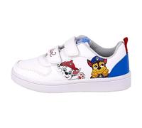 Baskets Pat' Patrouille - Couleur Blanche, Bleue et Rouge - Taille 27 - Fermeture à Scratch - Sneakers pour Enfant Streetwear en Polyester avec Semelle PVC - Produit Original Conçu en Espagne