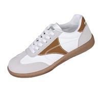 Baskets plates à lacets antidérapantes pour femme - Respirantes et légères - Chaussures de marche décontractées - Semelle souple - Baskets orthopédiques basses et épaisses pour la conduite, les sports