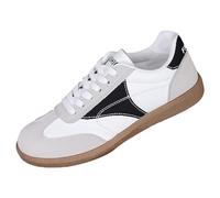 Baskets plates à lacets antidérapantes pour femme - Respirantes et légères - Chaussures de marche décontractées - Semelle souple - Baskets orthopédiques basses et épaisses pour la conduite, les sports