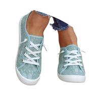 Baskets Plates Dentelle Femme à Lacet Chaussures Plat Bohème Basses Loafers Respirantes Outdoor Mocassin Confortable Mode Sneakers Femmes Bas Sneaker Antidérapant