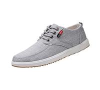 Baskets plates légères et respirantes antidérapantes pour homme - Chaussures orthopédiques à lacets confortables et décontractées pour promener le chien, gris, 39 1/3 EU