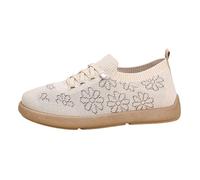 Baskets plates pour femme - Chaussures de loisirs - En maille respirante - Blanc - Pour l'été - Confortables - Pour la marche - Pour le sport - Pour la fête de la bière - Chaussures de sport