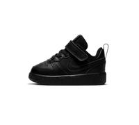 Baskets pour bébé Nike Court Borough Low 2 en cuir noir avec fermeture scratch 18 1/2
