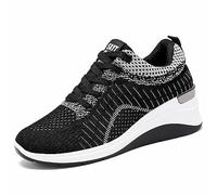 Baskets pour femme à talon haut et semelle souple - Chaussures plates pour le sport, la marche, la course à pied, l'athlétisme, la course à pied, chaussures orthopédiques à lacets, décontractées