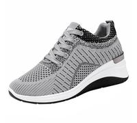 Baskets pour femme à talon haut et semelle souple - Chaussures plates pour le sport, la marche, la course à pied, l'athlétisme, la course à pied, chaussures orthopédiques à lacets, décontractées
