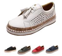 Baskets pour femme - Antidérapantes - Chaussures de sport - Chaussures plates décontractées - Respirantes - Chaussures basses à lacets - Espadrilles - Chaussures d'entraînement, Blanc., 40 EU