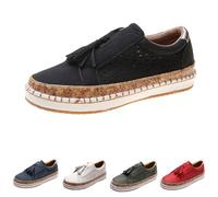 Baskets pour femme - Antidérapantes - Chaussures de sport - Chaussures plates décontractées - Respirantes - Chaussures basses à lacets - Espadrilles - Chaussures d'entraînement, Noir , 39 EU