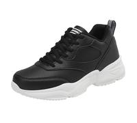 Baskets pour femme - Baskets noires - Chaussures de sport à plateforme - Blanc et bleu - Cuir - Larges pieds - Chaussures à lacets - Été - Fille - Ayakkabı - Imperméables - Baskets 44 39 36