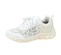 Baskets pour femme - Blanc - Chaussures de loisirs - Baskets brodées - En tissu respirant - Élégantes et légères - Sportives - Plates - Chaussures basses à lacets - Chaussures de course, Blanc., 37 EU