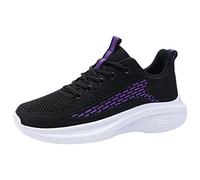 Baskets pour femme - Chaussures de course - Chaussures de sport - Motif tendance - Maille respirante - Confortable - Antidérapante - Grande pointe - Chaussures de sport légères pour femme, lilas, 37.5