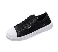 Baskets pour femme - Chaussures de marche - En maille - Respirantes - Légères - Couleur unie - Chaussures plates et confortables - Pour le jogging - Chaussures d'été décontractées avec lacets