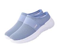 Baskets pour femme - Chaussures décontractées à cent bordures respirantes Baotou - Un étrier, une voûte plantaire paresseuse - Semelle souple - Pour natation, bleu, 39.5 EU