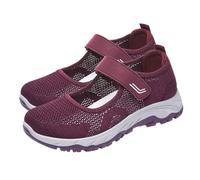 Baskets pour femme - Coupe large - Chaussures de marche infirmière - Soutien de la voûte plantaire - Mousse à mémoire de forme - Mocassins plats en maille respirante - Chaussures plates légères à