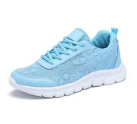 Baskets pour femme - En maille respirante - Lacets larges - Chaussures de marche - Chaussures de sport - Largeur H - Légères - Chaussures de travail - Chaussures traditionnelles, bleu, 36.5 EU