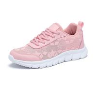 Baskets pour femme - En maille respirante - Lacets larges - Chaussures de marche - Chaussures de sport - Largeur H - Légères - Chaussures de travail - Chaussures traditionnelles, rose bonbon, 37.5 EU