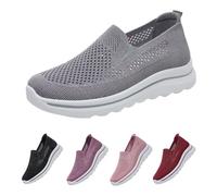 Baskets pour femme - Large pied - Slip On - Chaussures de diabétiques - Respirantes - Chaussures de marche légères - Chaussures de course décontractées - Mousse à mémoire de forme - Élégantes et