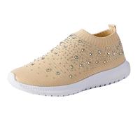 Baskets pour femme - Paillettes - Chaussures de sport - Maille respirante - Chaussures de course sans lacets - Chaussures de marche - Fitness - Chaussures de sport - Chaussures de loisirs - Doux et