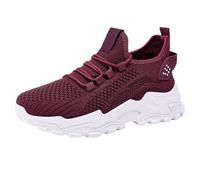 Baskets pour femme - Taille 39 - Printemps et été - Tissage creux - Colorblock - Dessus en métal - Talon incliné - Chaussures décontractées - Pour femme, violet, 38.5 EU
