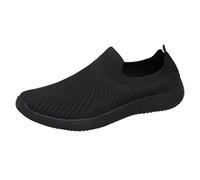 Baskets pour femmes Commerce extérieur Nouveau Flying Weaving Mesh Chaussures respirantes pour femmes et hommes à tête ronde Haut bas souple Chaussures de sport respirantes, Noir , 44 EU Large