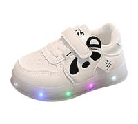 Baskets pour fille - Respirantes - Chaussures de course pour fille - Chaussures lumineuses - Antidérapantes - Chaussures de sport pour enfants - Baskets Shine Blinky, Blanc., 26 EU