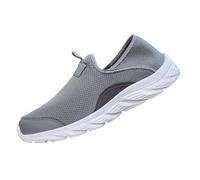 Baskets pour homme avec doublure en maille respirante - Antidérapantes - Fermeture facile - Coussin d'air - Chaussures de marche confortables - Soutien de la voûte plantaire - Printemps été, randonnée