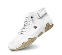 Baskets pour homme - Chaussures de loisirs respirantes - Confortables - Chaussures basses légères et plates pour un usage quotidien - Avec fermeture, Blanc., 45 EU