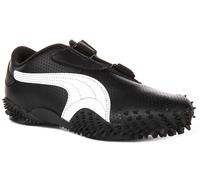 Baskets Puma Mostro Perf Cuir Rétro À Strap Femme Noir Blanc UK 4 - 7