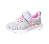 Baskets respirantes pour fille avec semelle souple et tige en maille ludique - Chaussures décontractées légères pour tous les jours, Rose, 31 EU