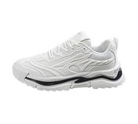 Baskets respirantes pour homme - Large pied - Chaussures de loisirs - Chaussures de sport - Semelle plate - Chaussures de randonnée - Couleur unie - Chaussures de course en maille - Chaussures de