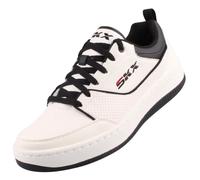 Baskets rétro sportives de style tennis - SKECHERS - 232472-WBK - Blanc - Homme - Lacets - Plat - Synthétique 42