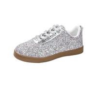 Baskets scintillantes à enfiler pour femme, baskets à paillettes, chaussures de marche tendance et à lacets, chaussures décontractées légères et antidérapantes, baskets basses uniques pour femme