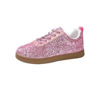 Baskets scintillantes à lacets pour femme - Chaussures tendance à paillettes - Chaussures de concert - Coupe basse - Légères et confortables - Style décontracté - Bout rond - Antidérapantes - Pour la