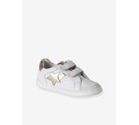 Baskets scratchées cuir enfant collection maternelle blanc 28