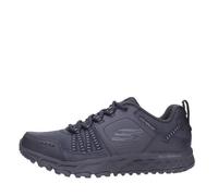 Skechers Baskets Homme Escape Plan – Noir cuir/mesh, Imperméable, Semelle mémoire – 42,5 EU