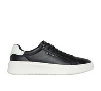 Skechers Baskets Court Break Homme Duraleather noir Talon blanc Taille 42,5 EU