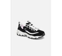 Skechers Femme D'lites Biggest Fan Baskets, Black Trubuck White Mesh Silver Trim, 36 EU
