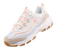 Skechers Femme Sneaker D'Lites Bold Views, Natural Leather/Mesh/Multi Trim, 56 EU