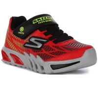 Baskets Skechers Flex Glow Elite À Sangle Lumineuse Noir Rouge Enfant UK 1-14