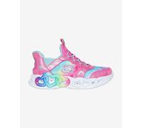 Skechers Girls Baskets, Bordure synthétique Rose, 32 EU