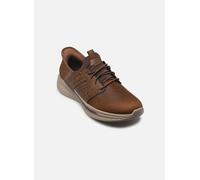 Skechers Homme Slade Zachary Basket, Dark Brown Mesh/Leather, 45 EU