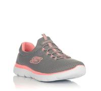 Baskets Skechers sommets gris et rose 12980 - SKECHERS - Gris - Lacets - Textile - Adulte - Plat 39