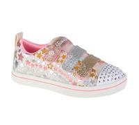 Baskets SKECHERS Sparkle Rayzstar Blast Rose-Gris-Doré - Mixte/Enfant - Canvas - Scratch 35