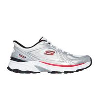 Skechers Baskets Homme Stamina Sport Kordae - Cuir blanc/mesh argenté/PU rouge - 46 EU