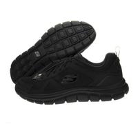 Skechers Homme Track Scloric Shoes, Black Leather Mesh PU Trim, 41 EU