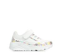 Skechers Baskets Uno Lite Heart Craze pour Fille, Bordure synthétique Blanche, 12 UK Child