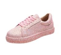 Baskets Slip-on Mocassins Plats Confortables à Paillettes, ornés d'une Bride Cheville Scintillante, Parfaits pour Les soirées. (39)