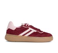 Baskets Tamaris Pour Femmes Merlot Bordeaux En Cuir Avec Rayures Et Lacets