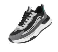 Baskets tendance et décontractées pour homme - En maille plate et légère - Respirantes - Couleur unie - Chaussures à lacets - Imperméables - Chaussures de trekking et de travail - Chaussures de