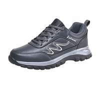 Baskets tendance pour homme - Légères et décontractées - En cuir synthétique durable - Antidérapantes - Pour le quotidien, le bureau, la salle de sport, gris foncé, 38 2/3 EU